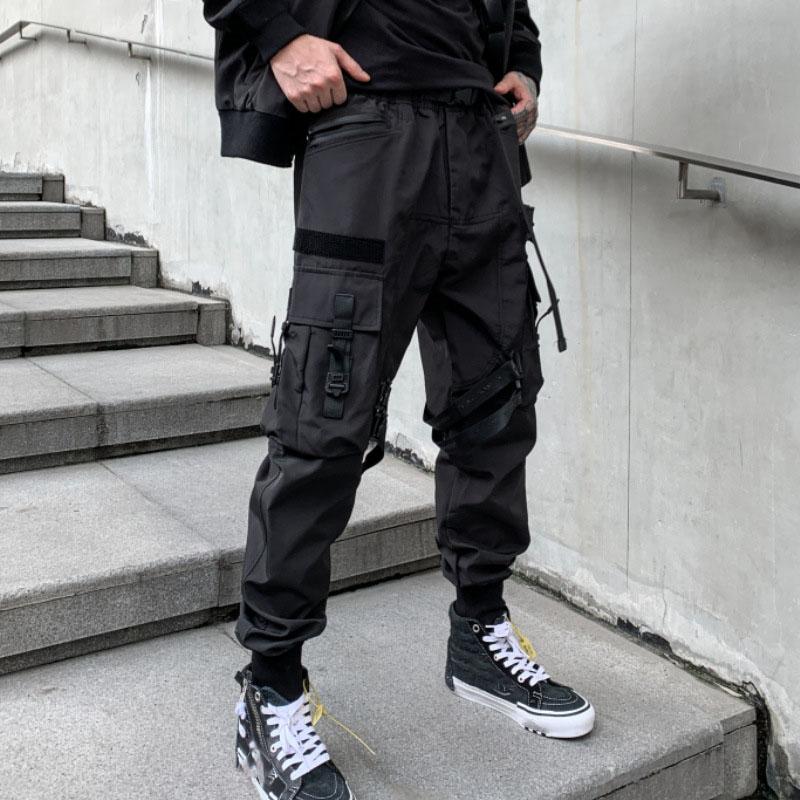 Pantalon Cargo Multi-poches Mode Homme Y2K Outdoor Techwear Pantalon Cheville Style Punk Décontracté Pantalon Parachutiste Grande Taille