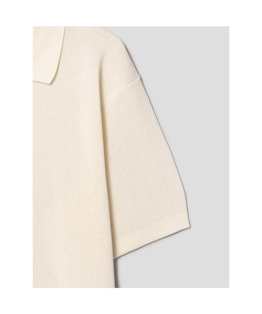 8seconds Half Milano Collar Neck Short Sleeve Knit Ivory