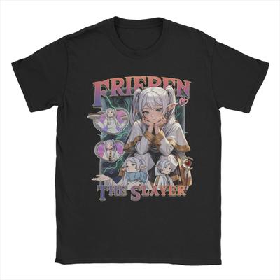 Frieren T-Shirts Men Anime Novelty Cotton Tee Shirt O Neck Short Sleeve T Shirt 6XL Clothes