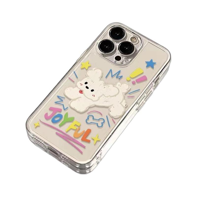 Applicable to Apple 11 soft case mobile phone case letter little white dog 11/11promax cartoon xs/xr transparent 1p