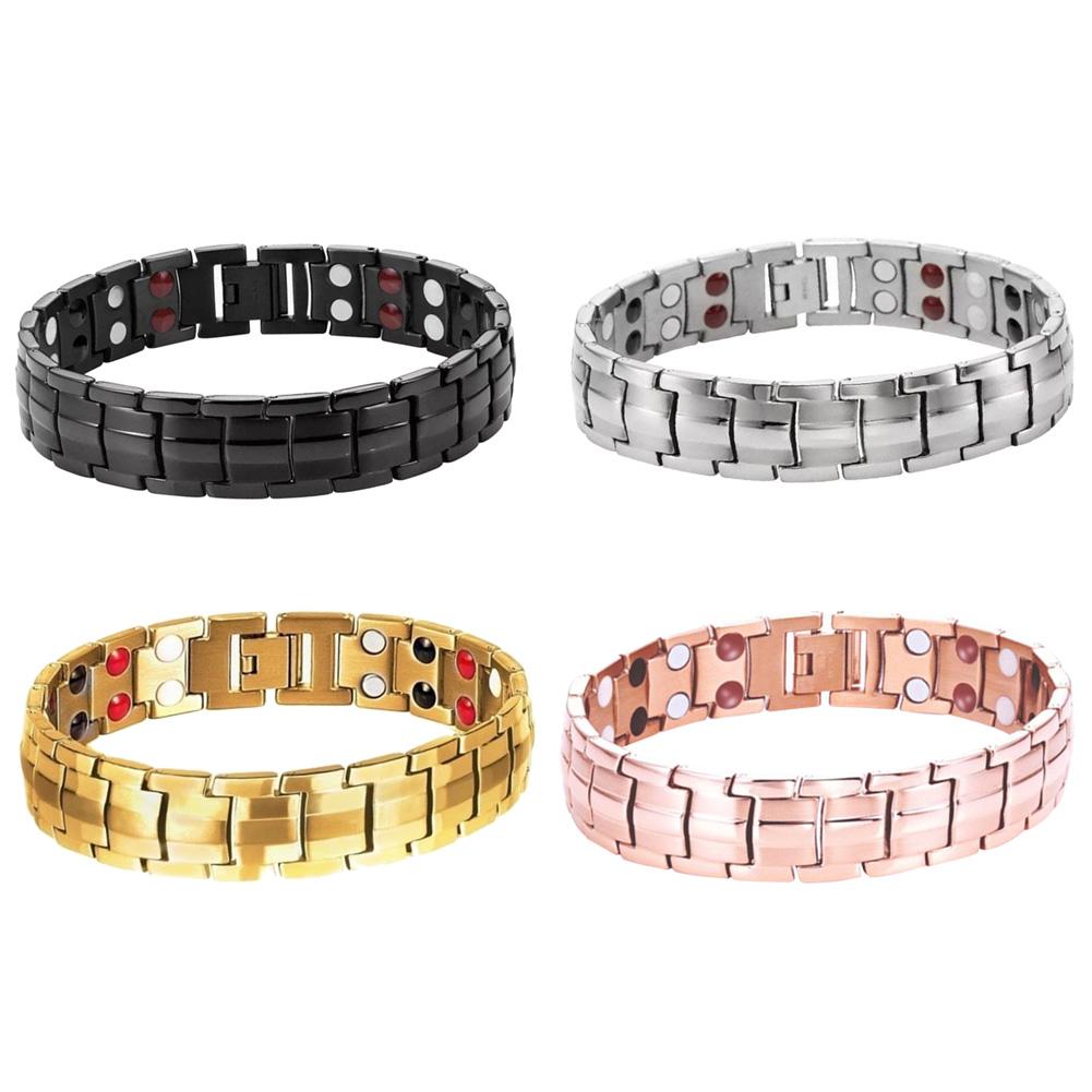 Unisex Magnetic Health Bracelet Health Bracelet Black Titanium Steel Power Therapy Weight Loss Fat Burning
