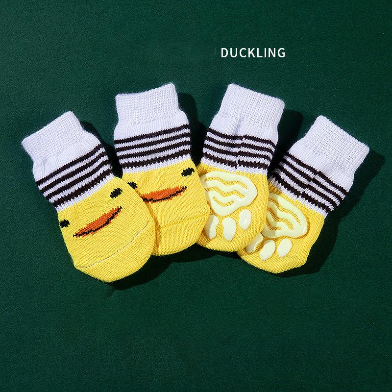 Pet Socks High quality Non slip Bottom Dog Foot Covers Dog Socks Teddy corgi Cat Supplies 4 Pack