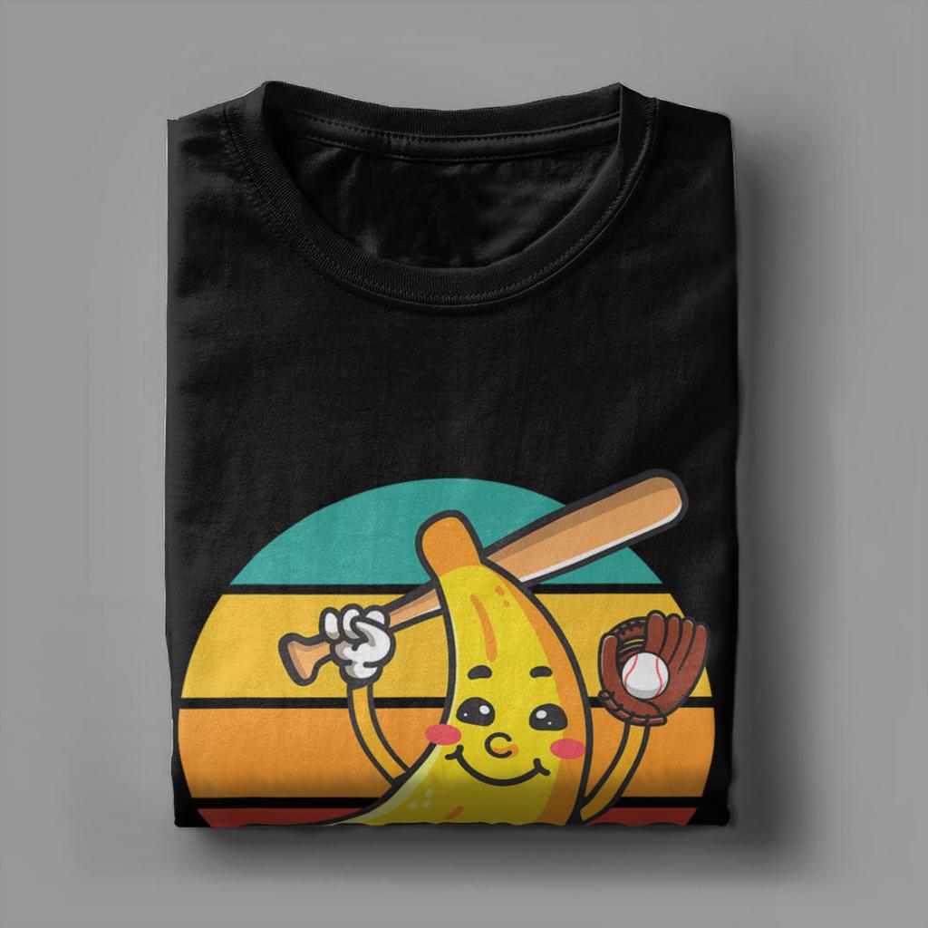 Banana Funny Baseball Unisexs T Shirt  Vintage Tees Short Sleeve O Neck TShirts Cotton Plus Size Clothes