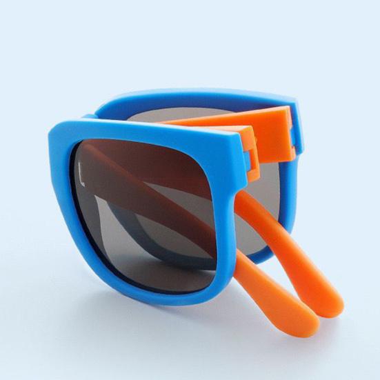 UV400 Foldable Polarized Lens Kids Sunglasses Lovely Square Frame Boys Girls Sunglasses Fashion Accessories