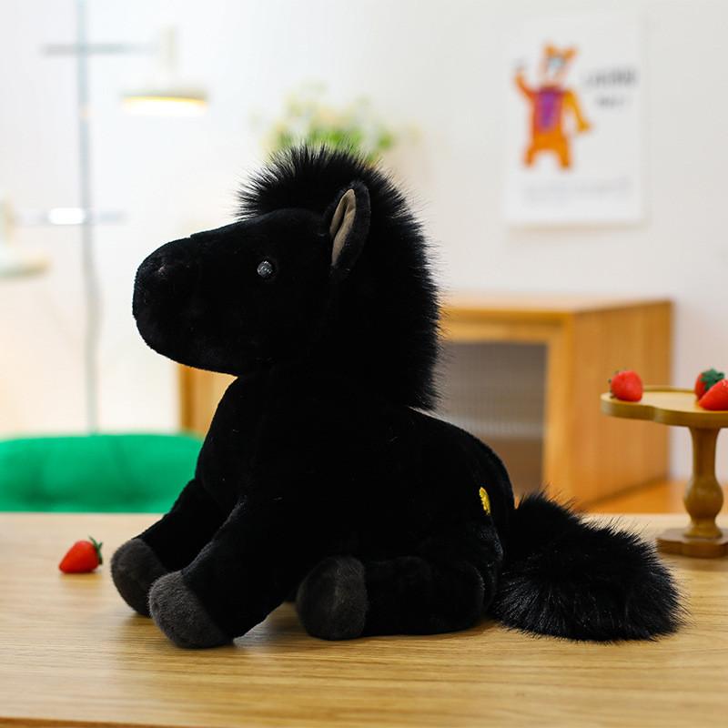 

Small Pony Plush Toy With Pp Cotton Filling For Kids And Collectors 25cm чёрный