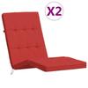 VidaXL Coussins de chaise longue lot de 2 rouge tissu oxford 361990
