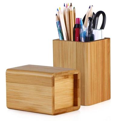 Stationery Multifunctional Home Study Office Bamboo Pen Holders Desktop Organizer Desktop Storage Pencil Organizer
