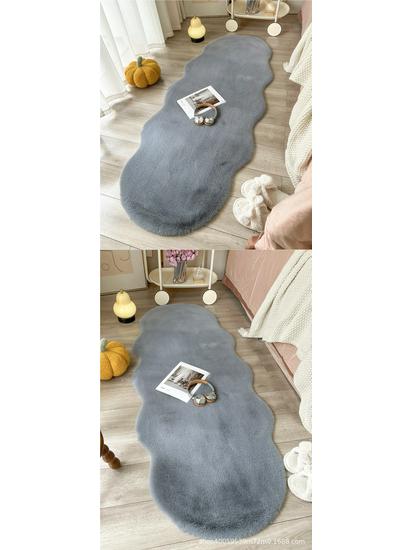 Thickened Rabbit Fur Cow Print Carpet - Animal Skin Pattern for Living Room, Bedroom, or Bay Window