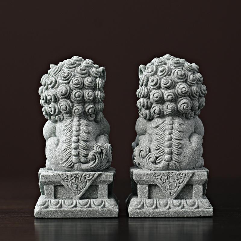 Sandstein Kirin Maskottchen Skulpturen und Figuren Chinesische charakteristische Tiere Haus Raum Büro Reichtum Glück Feng Shui Dekor