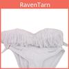 Premium Quality Summer Sexy Split Solid Tassel Bikini Backless Beachsuit Retro Set For Ultimate Style