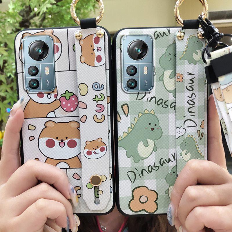 Protective Kickstand Phone Case For Blackview A85 Waterproof Ring Cartoon Lanyard Soft Case Dirt-resistant Shockproof