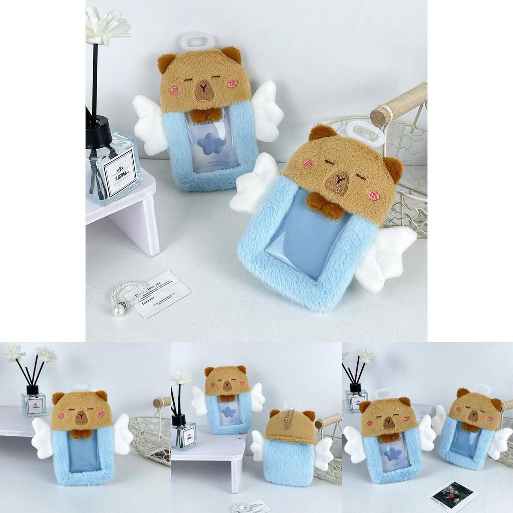 Capybara Delightful Angel Plush Card Bag For Student Meal Card And Id Wallet