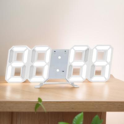 3D LED Digital Wall Clock with Adjustable Brightness Triple Alarm Temperature Display for Home Office Use