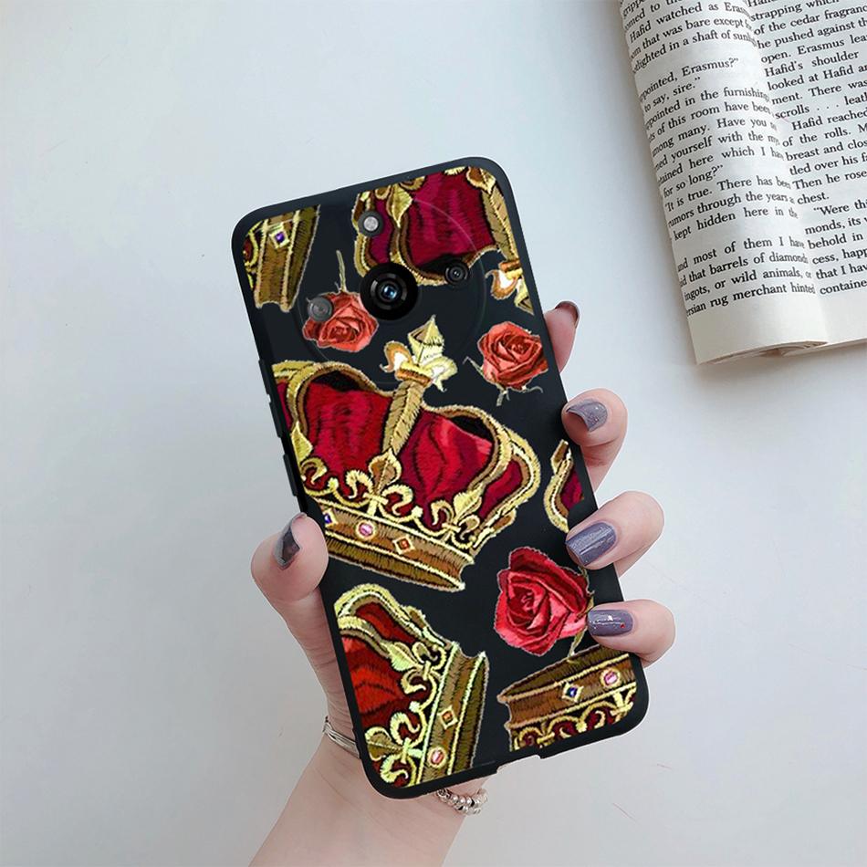 For Realme 11 Pro Plus Case Flower Girl Heart Cute Phone Case Back Cover For Realme 11 11Pro+ 5G Silicone Protection Bumper Capa