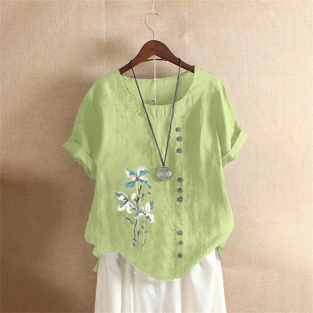 

Летняя женская повседневная свободная футболка с графическим принтом и коротким рукавом XXXXXL светло-зеленый