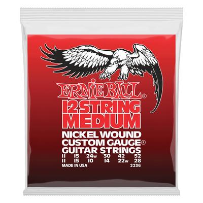 ERNIE BALL 2236 E-Gitarrensaiten 12 Saiten NICKEL WOUND MEDIUM Nickel Wound Medium [Originalprodukt] (11-52) 12-SAITIG