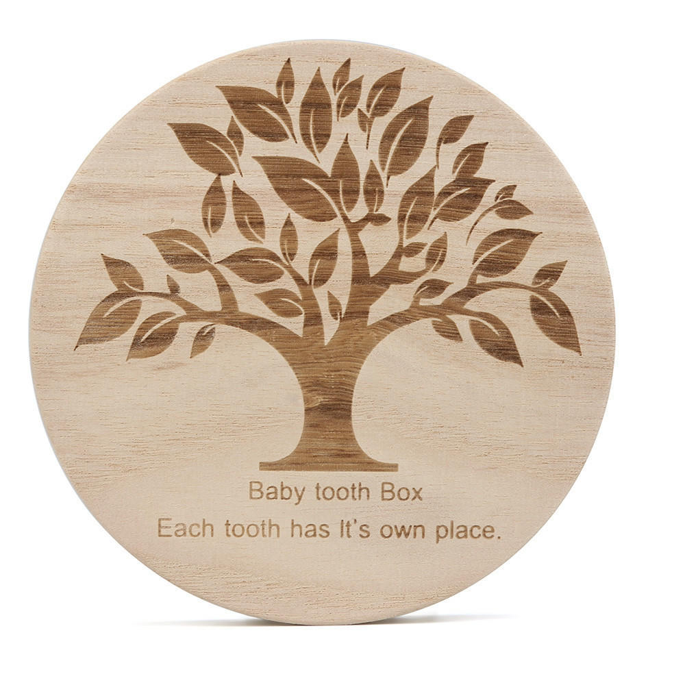 Kids Tooth Box Organizer Baby  Milk Teeth Wood Storage Box 