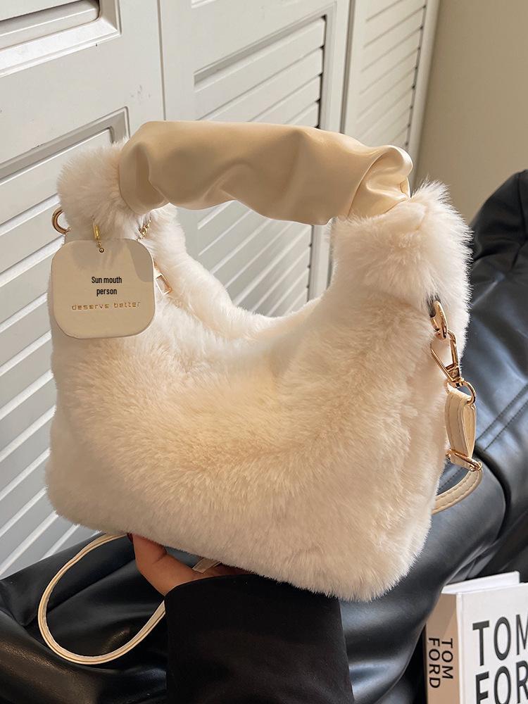 2024 Winter Fairy Plüsch Faltenhandtasche - High-End Influencer Favorit, Damen Umhängetasche/Crossbody-Tasche