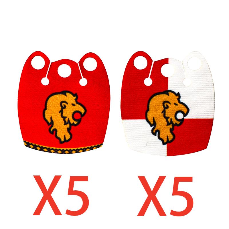 MOC Średniowieczne Wojskowe Klocki Budowlane Mini Klocki Figurki Wojowników Prezenty Kolorowy Nadrukowany Płaszcz Zbroja Tarcza Akcesoria Zabawka DIY