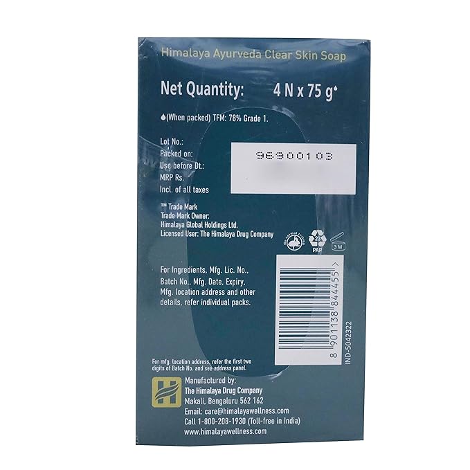 Himalaya Ayurveda Clear Skin Soap, 75g (Pack of 4)