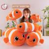 Plush Clownfish Toy Ocean Animal Stuffed Fish Cushion For Kids Playroom Decor