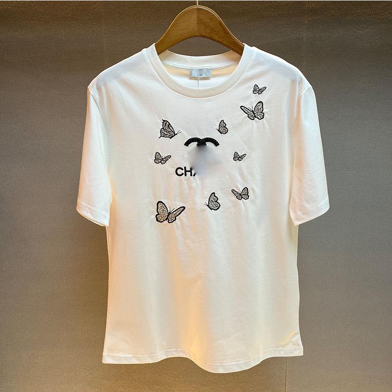 2026 Koreanisches Lässiges Luxus-T-Shirt mit Stickerei, kurzärmelig