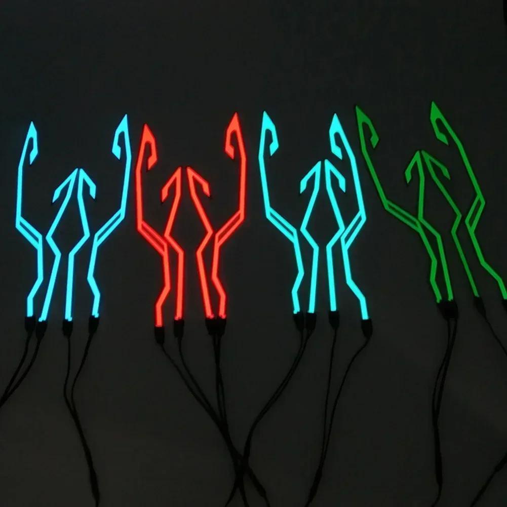 Motorcycle Helmet Light Night Riding Signal Helmet 4 in 1 EL Light 3 Mode Led Helmet Light Strip Decoration Accessorie Kit Amagi