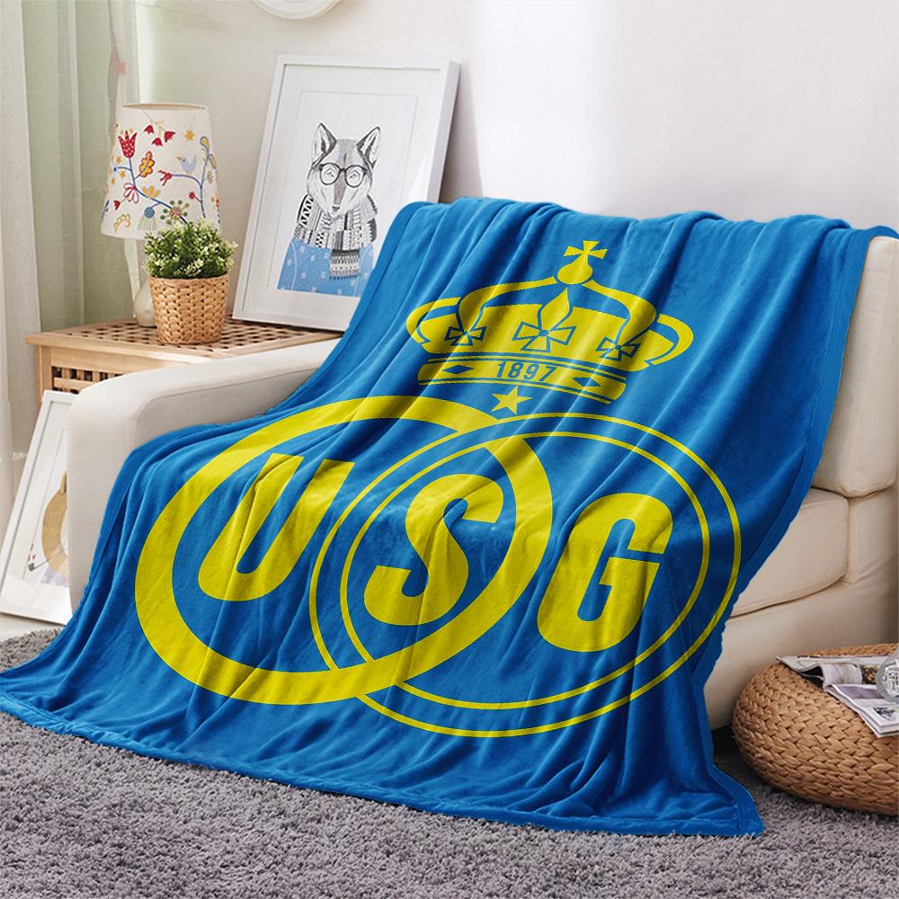 Royal Union Saint-Gilloise Flanelldecke mit Aufdruck, Hohe Qualität, Bequem für alle Jahreszeiten, Heimdekoration, Wärme und Komfort