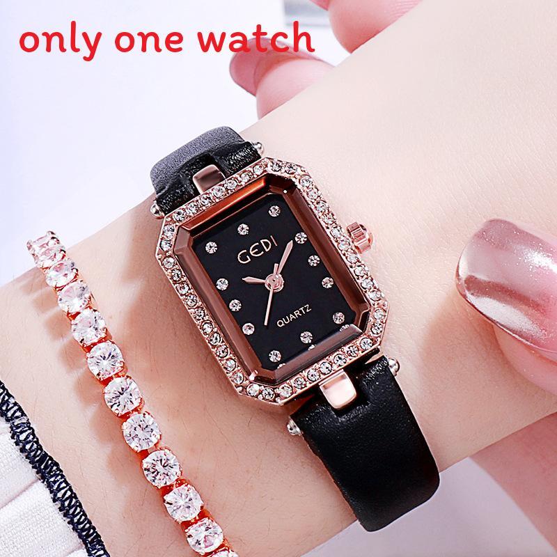 

Gedi Ladies Square Quartz Watch With Alloy Band Waterproof For Casual Fashion Women чёрный