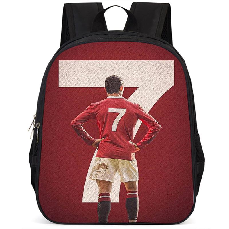 Spacious 15 Inch Cristiano Ronaldo School Backpack For Kids Lightweight Oxford Fabric