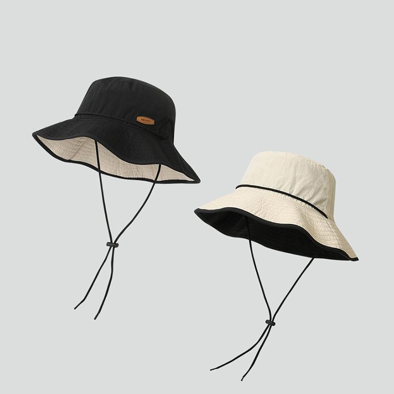 Zealous Sole Women's Black Japanese Harajuku Reversible Bucket Hat 9Cm Wide Brim Sun Cap Quick Dry Outdoor Camping Hiking Uv Protection Foldable Fisherman 56-58Cm
