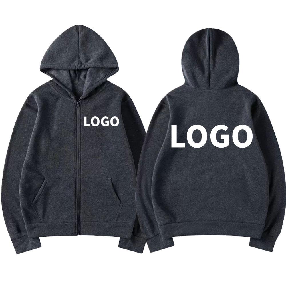 Customization DIY01 Design Graphic Print Zipper Hoodies Men Women Fashion Zip Up Sweatshirts Casual Oversized Pullovers