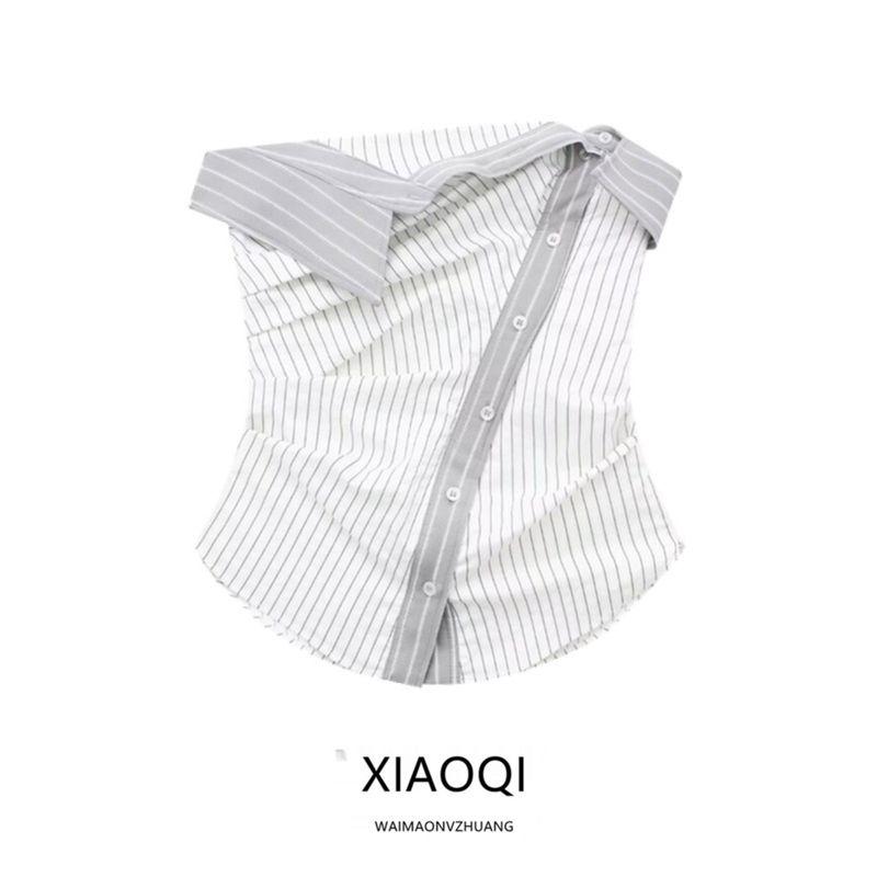 Fashion Style 2024 Spring/Summer New Arrival Silm All-Matching Striped Tube Top Tops Sleeveless Shirt 3067023 064