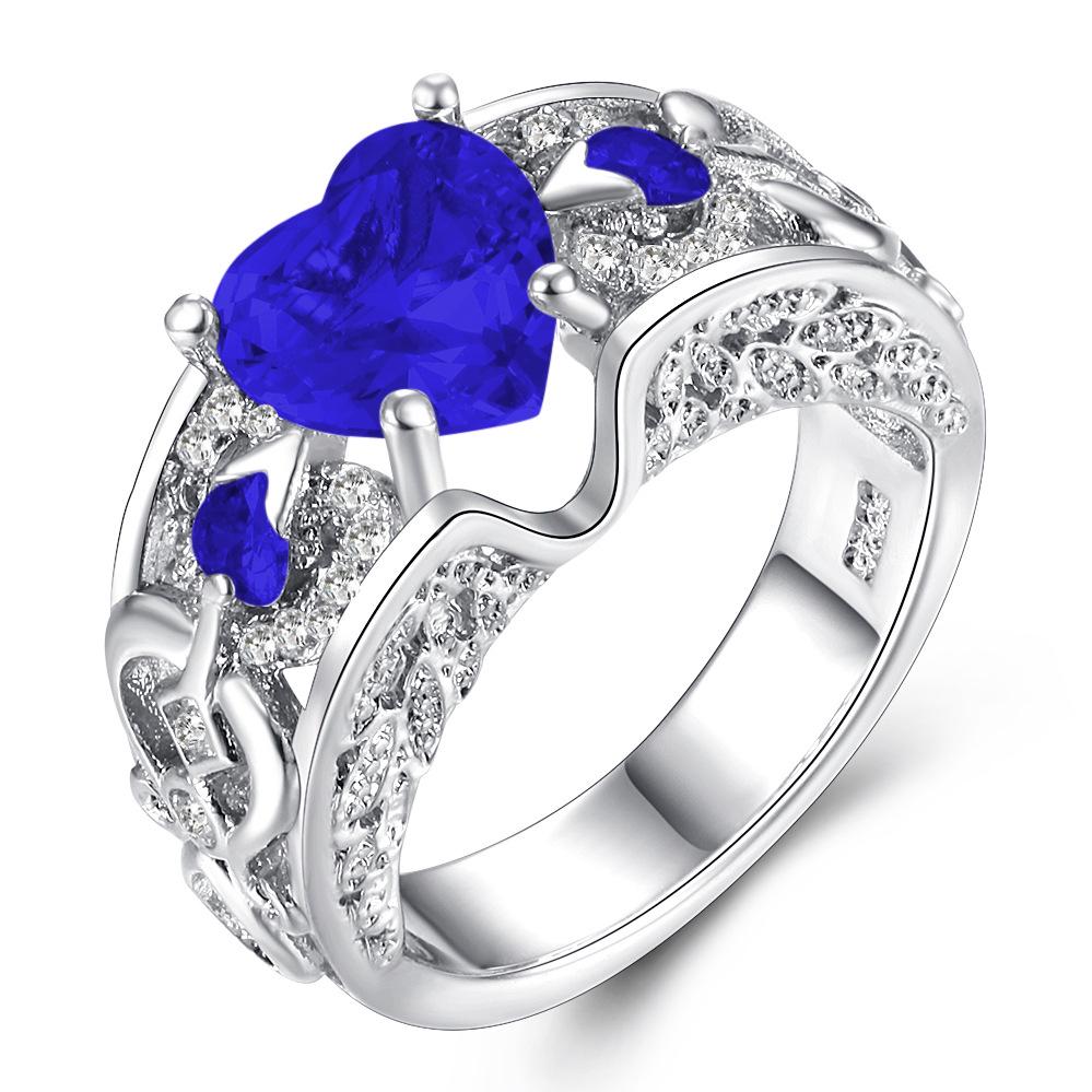 

Кольцо принцессы N и European, обручальное кольцо с рубином в форме сердца, хит продаж для леди No. 10