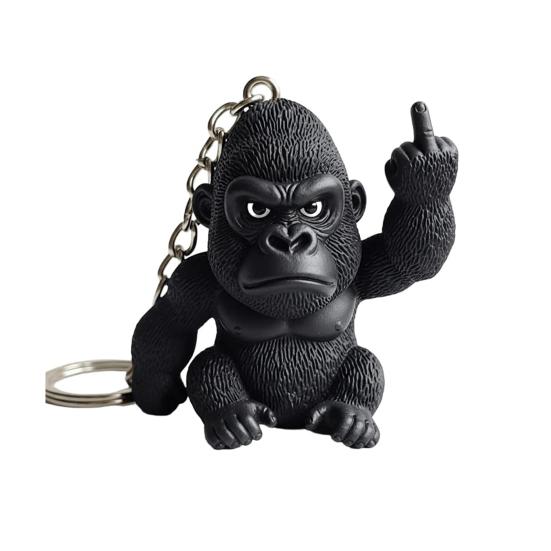 Middle Finger Animal Keychain Wolf Cow Pig Tiger Elephant Shape
