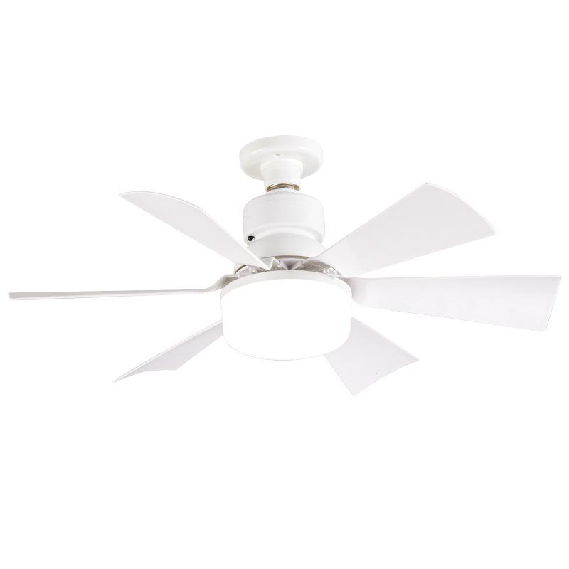 Six-Leaf Flower Pattern Ceiling Fan Light with Removable Blades, E27 Base, Ideal for Bedroom & Living Room.