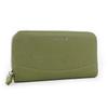 Parsons Club Women's Long Wallet, Large Capacity, Round Zipper, Grained Edges, Simple Design, Pearl White, High-Quality Look (Green)