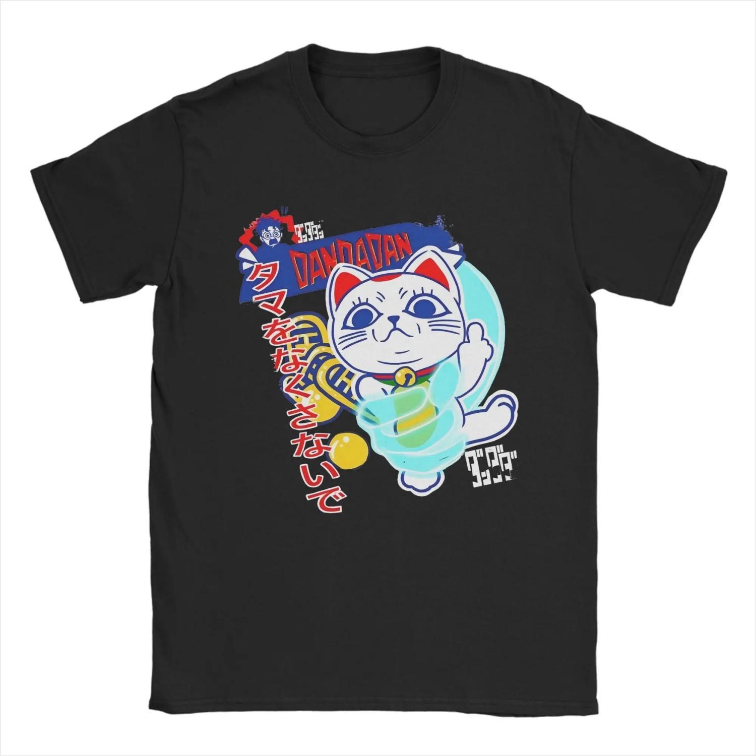 

Turbo Cat Dandadan T Shirt s Cotton Tops Retro Anime O-neck Short Sleeve S чёрный