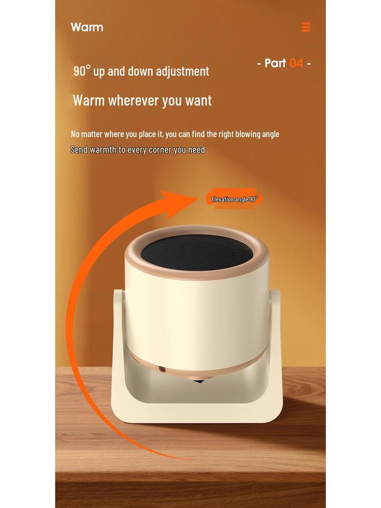 Dual-Frequency Energy-Saving Desktop Heater: Compact Warm Air Blower for Home & Office