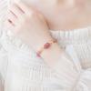 Supply of Strawberry Crystal Pixiu with Yellow Crystal Bracelet for Women, Pink Crystal, Niche Design, Korean Style, Fresh