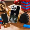 Moon Fashion Art Pattern Design Ins Phone Case for iPhone 16 15 14 13 12 11 Pro Max Sheepskin Silver-edged Protective Case