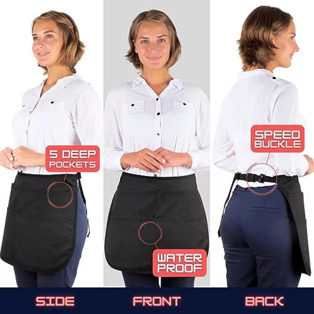 5 Pockets Barber Half Apron Waterproof Hair Cutting Pouch New Hair Stylist Waist Bag