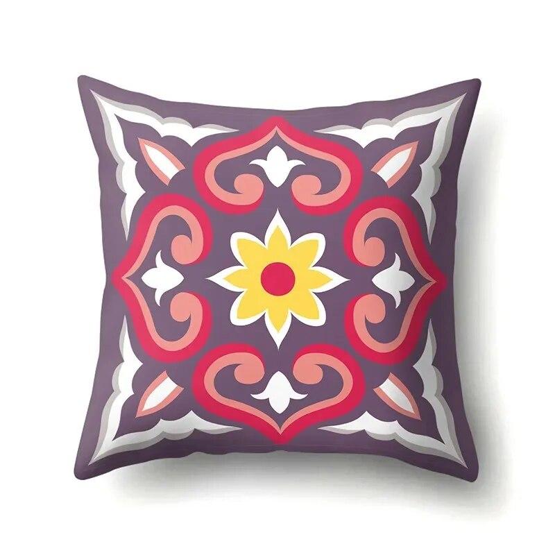 45x45cm Geometric Floral Print Pillowcase Office Chair Living Room Sofa Cushion Cover Bedroom Room Home Decoration