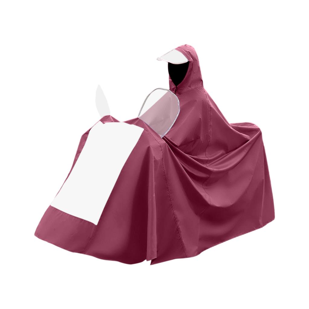 Extended Thickened One Piece Motorcycle Rain Poncho for Electric Scooter Dual Rider Outdoor Riding Waterproof Cover