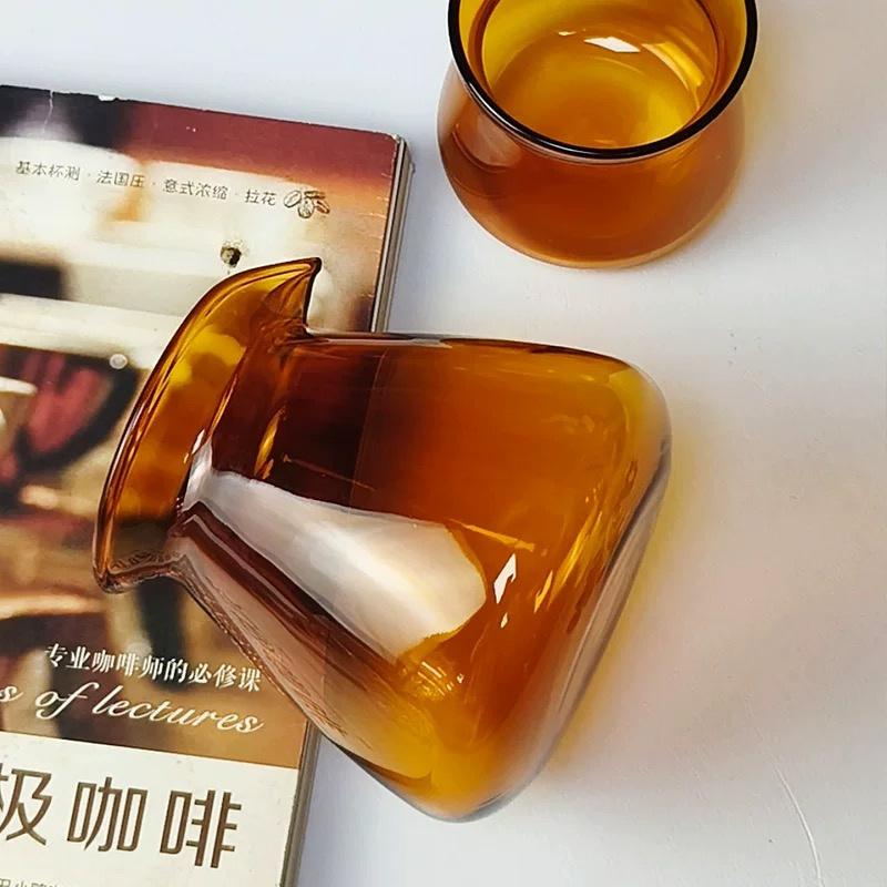 500ml Amber Color Hand-brewed Glass Coffee Pot Ice Coffee Sharing Pot 210ml Coffee Aroma Cup Hand Brewing Coffee Bariata Tools