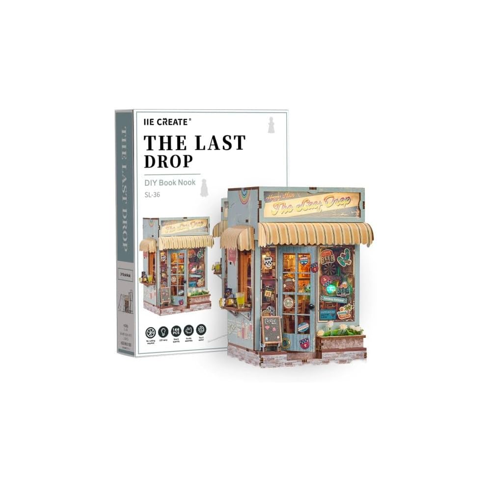 Moin Moin Dollhouse Miniature DIY Kit with LED Light Beach House Design