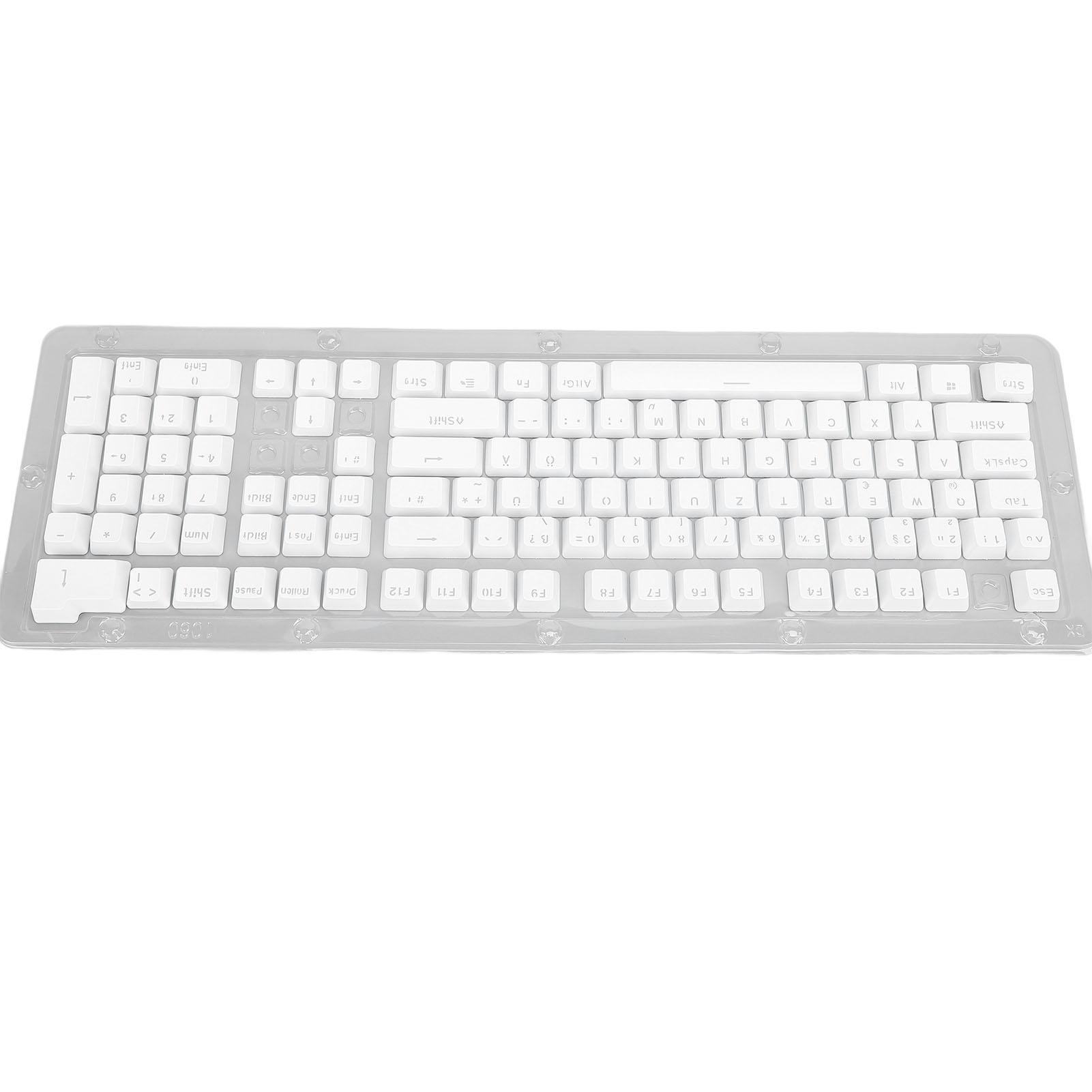 

108 Key German Keyboard Keycaps Minimalist Mechanical Keyboard Translucent Keycaps for 61 64 68 84 87 96 98 100 104 108 белый