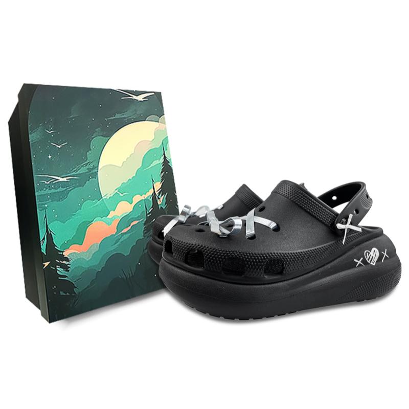 Crocs Classic Crush Casual & Comfortable Hole Shoes Unisex Black