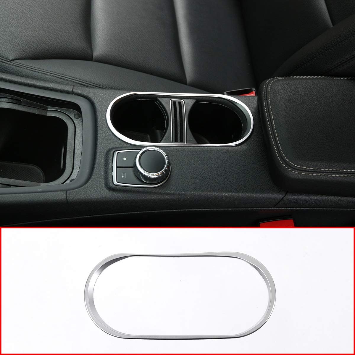 

METYOUCAR ABS Chrome Cup Holder Cover Trim for Mercedes Benz CLA 14-17 GLA 14-17 A Class W176 A180 13-17