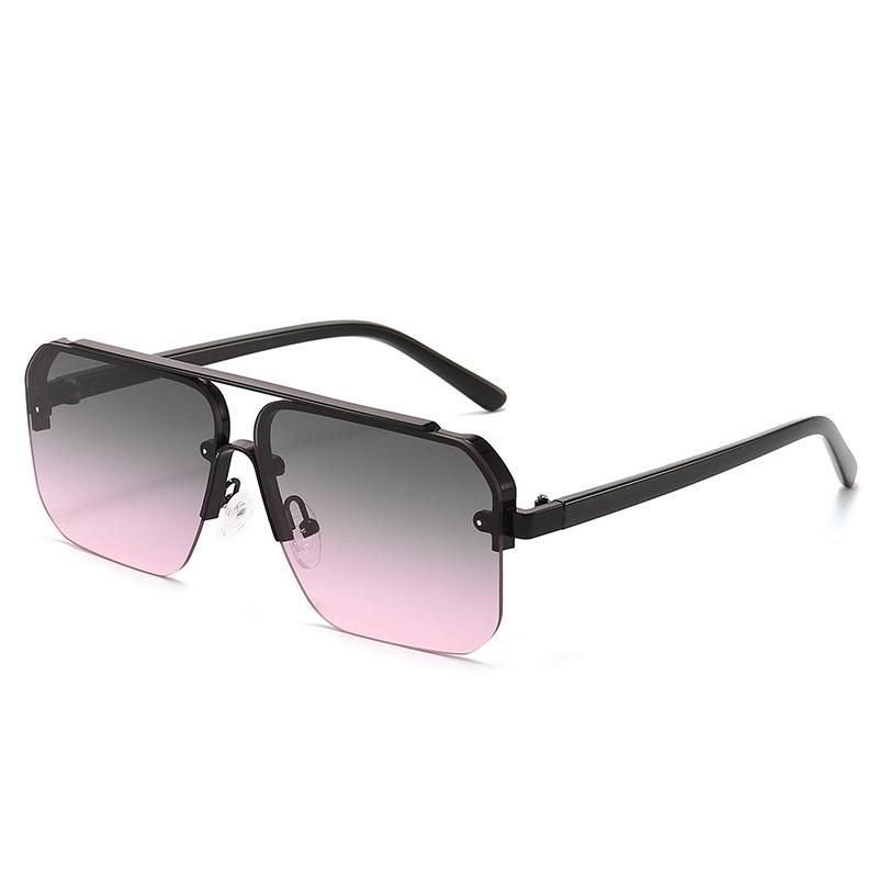 New Square Frame Sunglasses Europe And The United States Fashion Sunglasses Men And Women Half Frame Sunglasses
